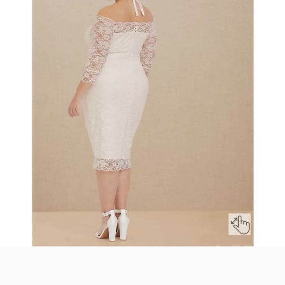 Torrid off shoulder ivory wedding dress - Picture 2 of 3